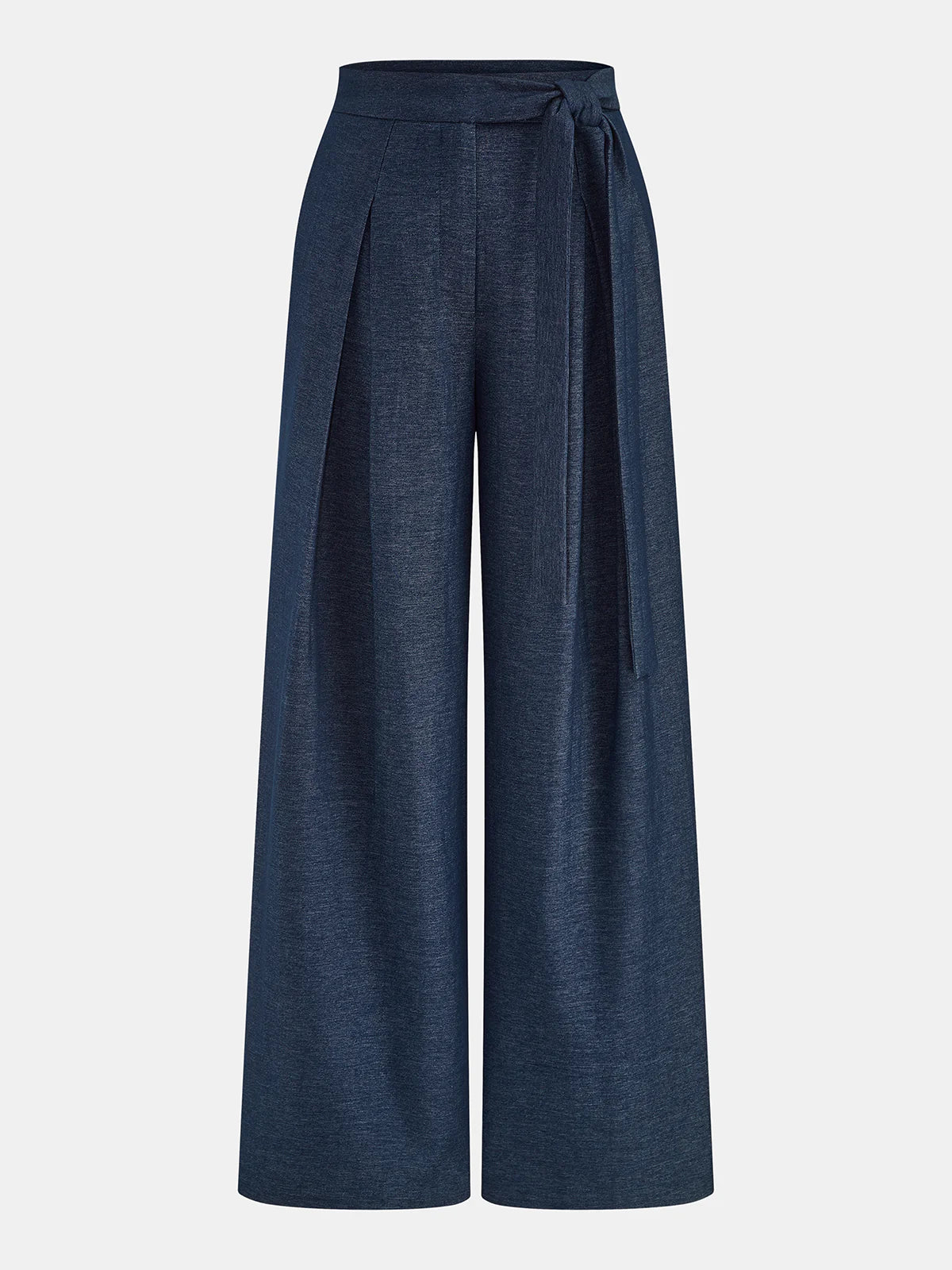 Mid-Waist Tie-Waist Wide Leg Pants