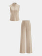 Seam Detail Mock Neck Tank & Pants Set