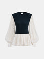 Color-Blocked Peplum Blouse