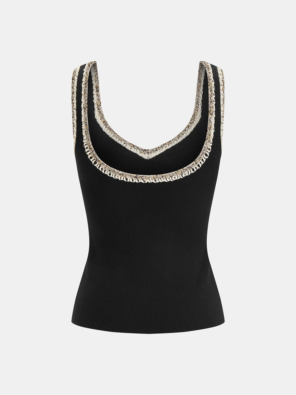 Contrast Trim Ribbed Knit Tank Top