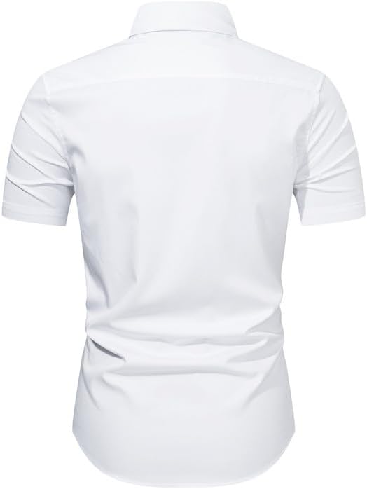 Men's Casual Button Down Shirts Wrinkle-Free Short Sleeve Business Dress Shirt