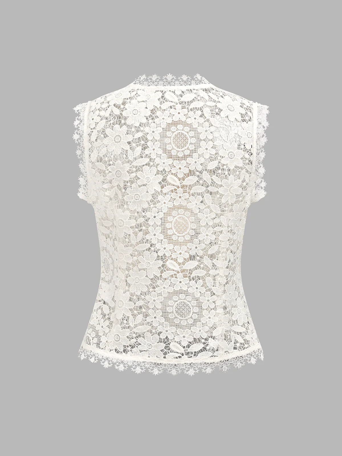 Frog Button Lace Vest & Satin Midi Skirt Set