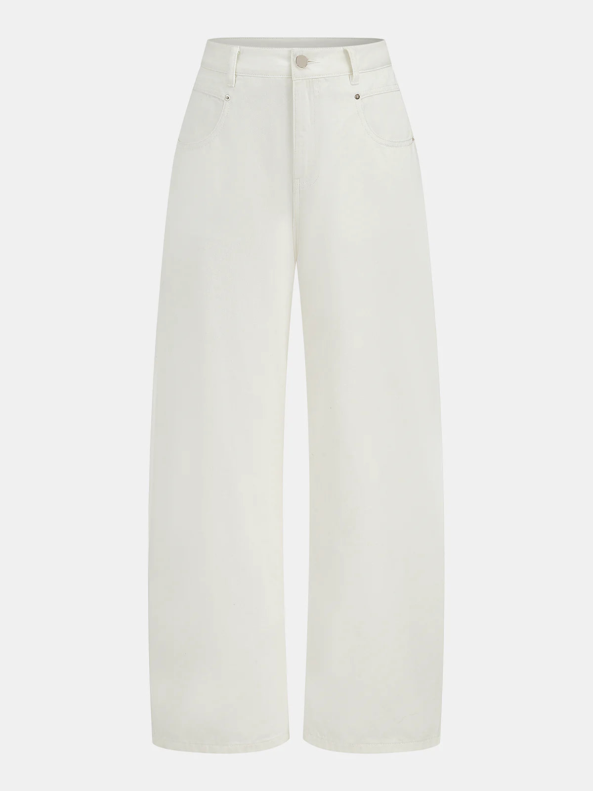 Mid Waist Wide Leg Denim Pants