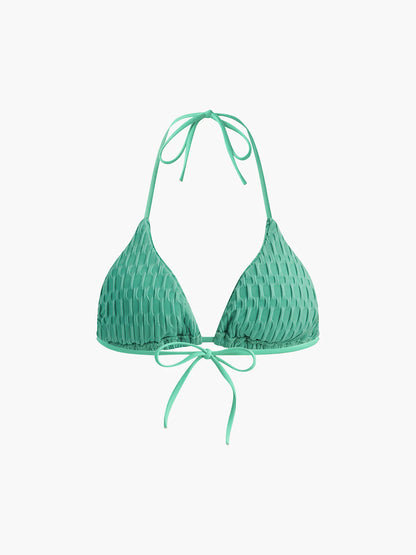 Solid Halter Knotted Bikini Set