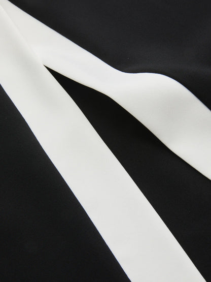 Color Block Metal Detail Midi Skirt