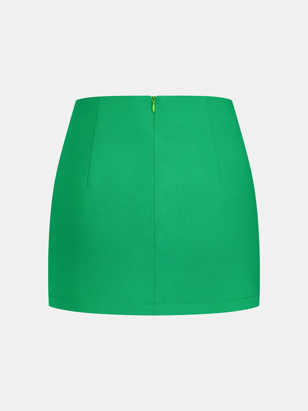Draped Mock Neck Blouse & Tie-Waist Mini Skirt Set