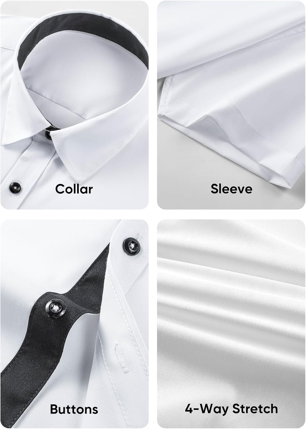 Men's Casual Button Down Shirts Wrinkle-Free Short Sleeve Business Dress Shirt
