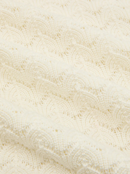Bishop Sleeve Crochet Knit Maxi Dress