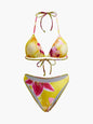 Jersey Floral Print Tie-Neck Bikini Set