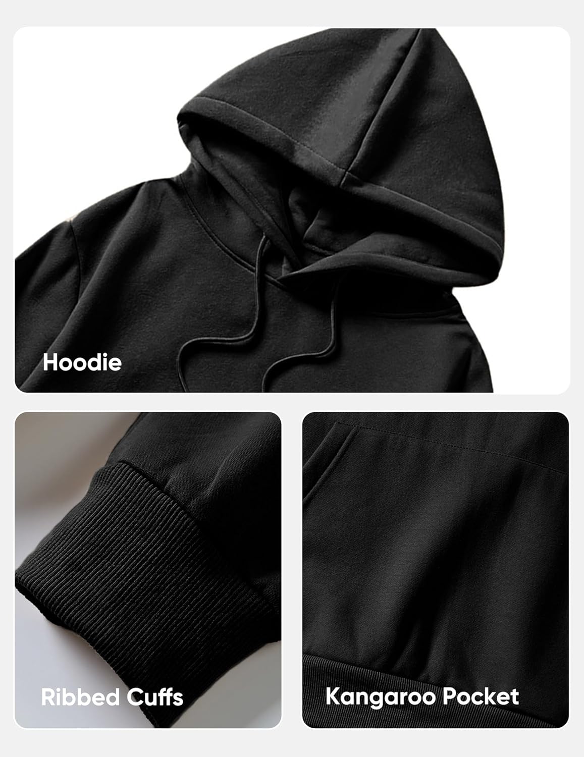 Mens Casual Cotton Hooded Collar Drawstring Hoodies Pullover Sweatshirts Casual Long Sleeve Shirts