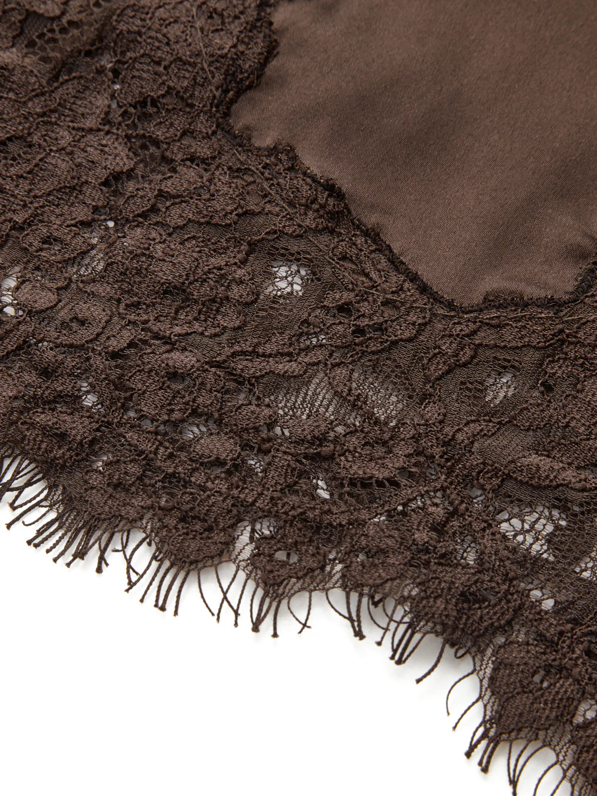 Lace Trim Satin V-Neck Cami Top