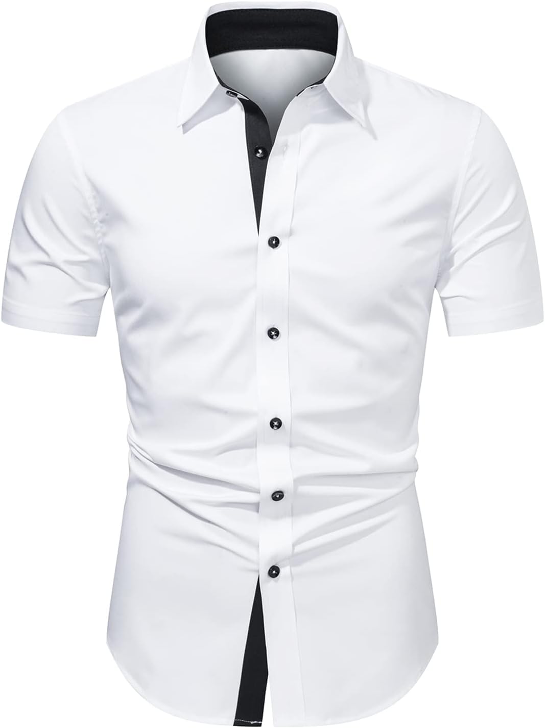 Men's Casual Button Down Shirts Wrinkle-Free Short Sleeve Business Dress Shirt