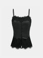 Lace-Trim Satin Cami Top