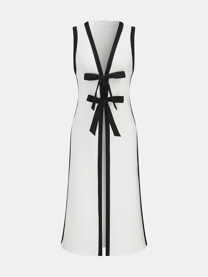 Bow Tie Longline Vest Coat & Pants Set