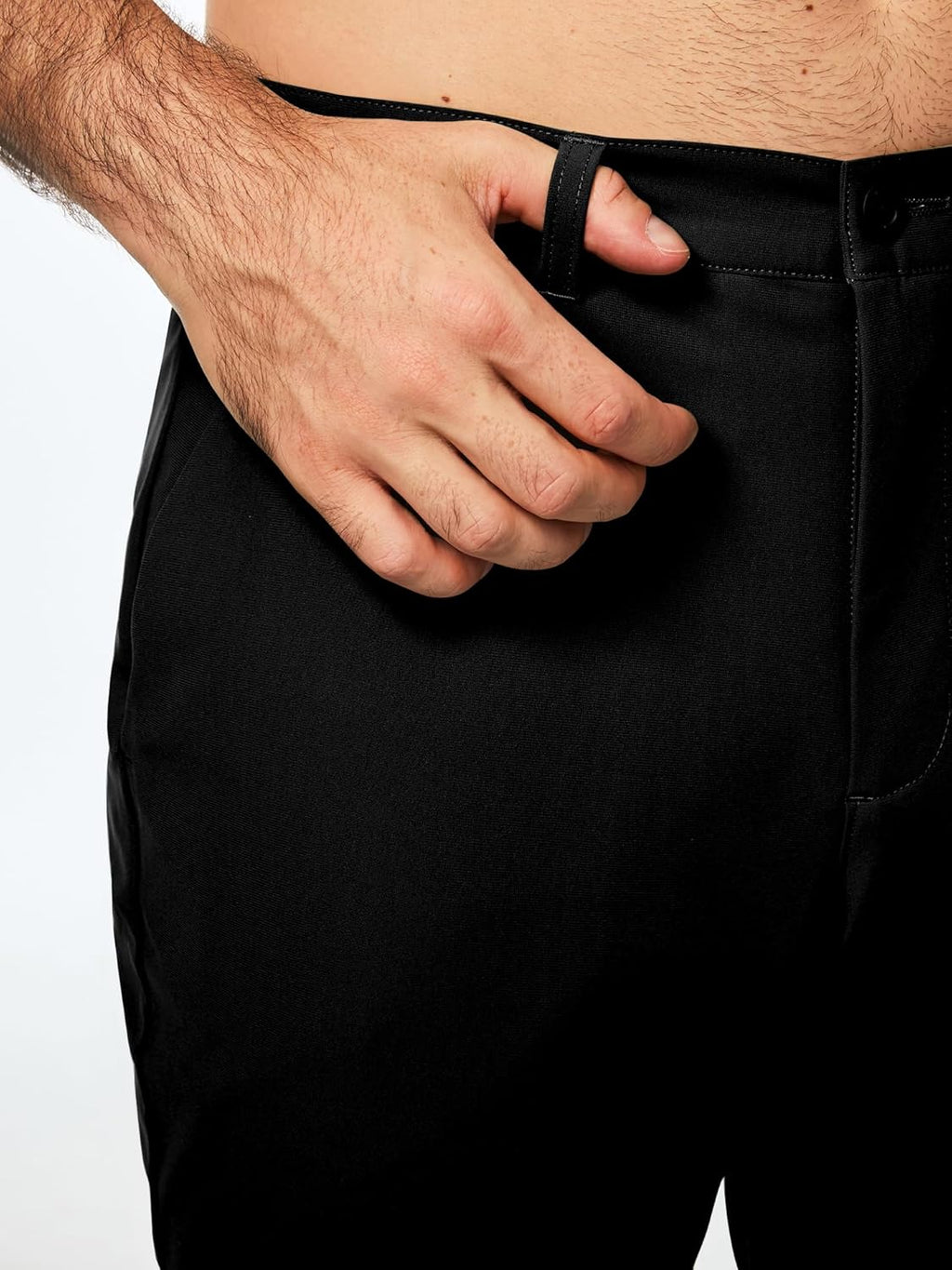 Mens Chino Pants Casual Stretch Golf Pants Waist Tapered Trousers Lightweight Comfy Pants with Zipper Pockets