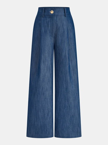 Cross-Tie Crop Top & Wide-Leg Pants Set