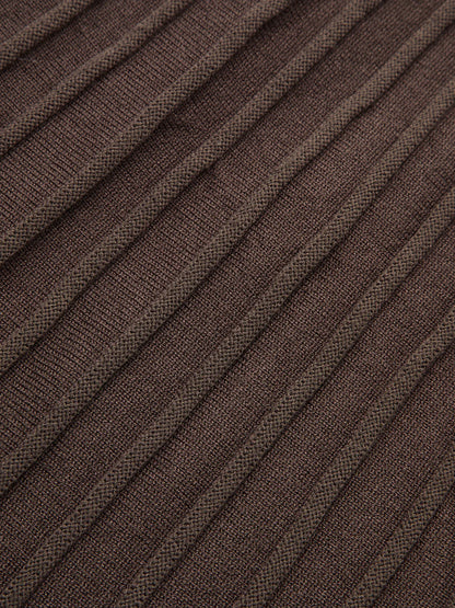 Textured Rib-Knit Mermaid Midi Skirt