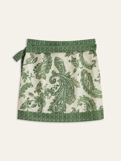 Paisley Print Wrap Skirt