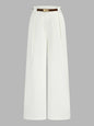 Belted Mid Waist Wide Leg Pants