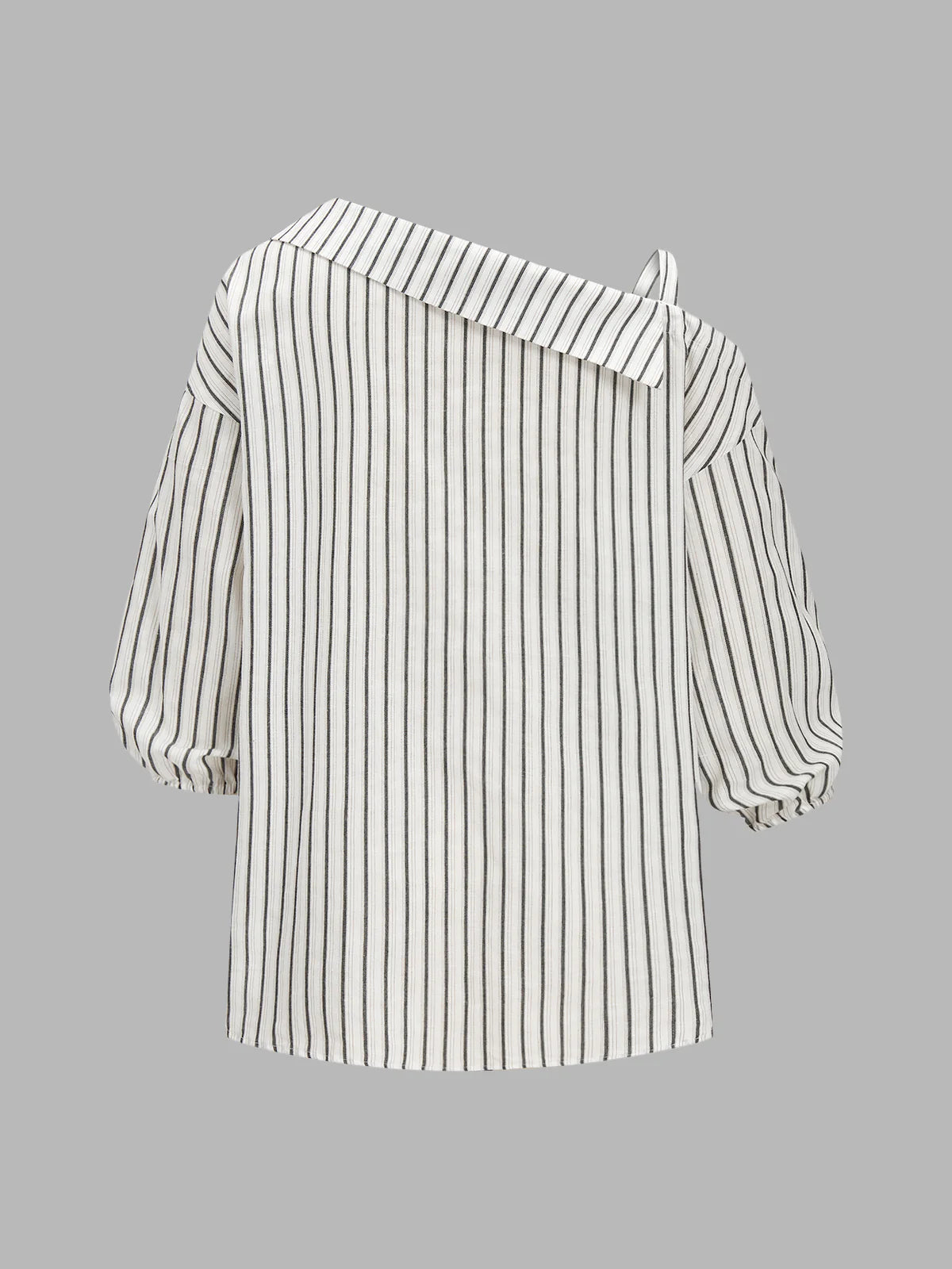 Striped Cotton Cold Shoulder Half Sleeve Blouse