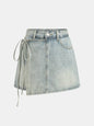 Denim Wrap Front Skort