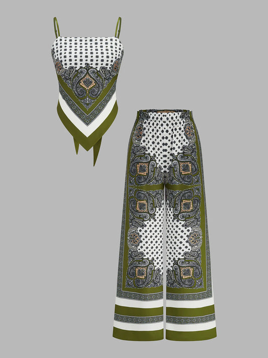 Paisley Print Cami Top & Pants Set