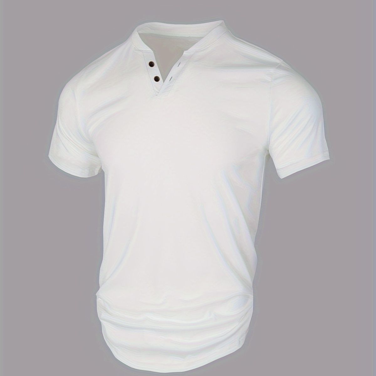 American Style Knitted Muscle T-shirt, Men Elastic V-neck Breathable Sports Short Sleeve Training Top