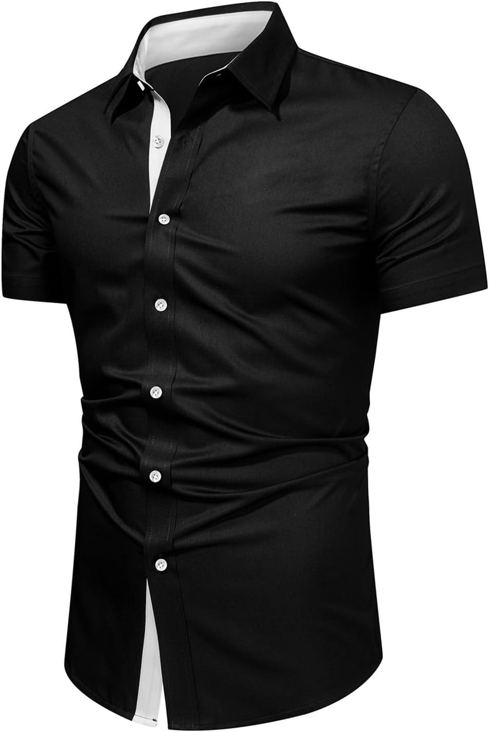 Men's Casual Button Down Shirts Wrinkle-Free Short Sleeve Business Dress Shirt