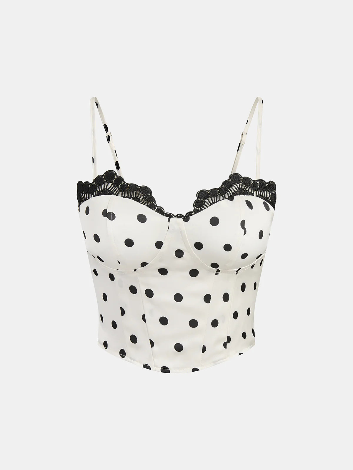 Polka Dot Lace Trim Cami Top & Skirt Sets