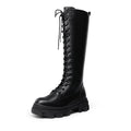 Lace Up Knee High Boots