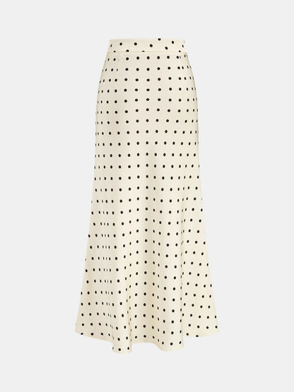 Polka Dot Cowl Neck Top & Maxi Skirt Set