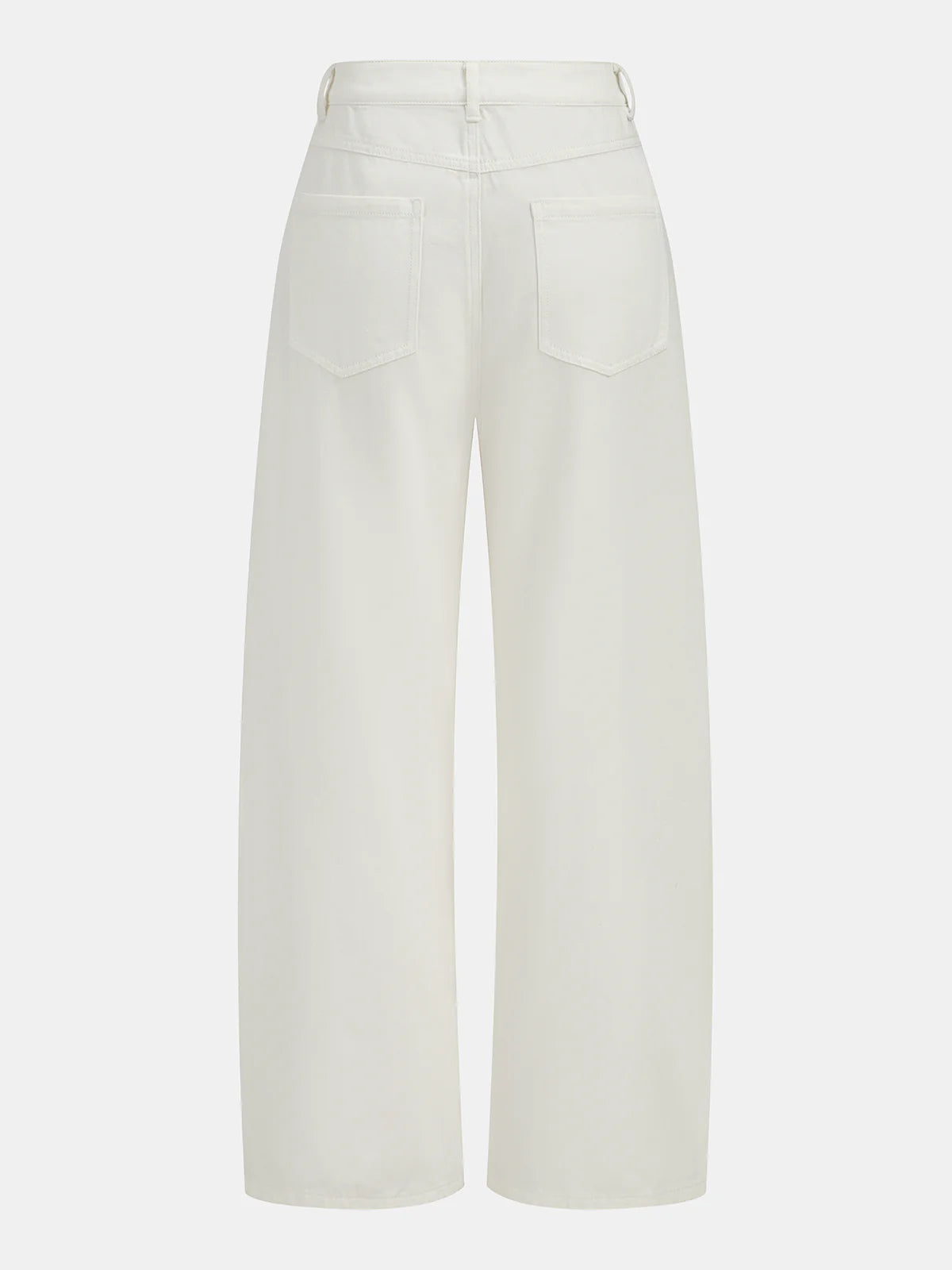 Mid Waist Wide Leg Denim Pants