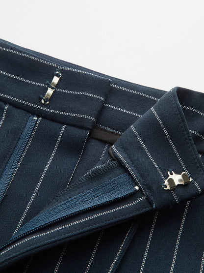 Hook-Eye Striped Top and Skirt Set