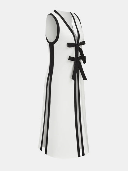 Bow Tie Longline Vest Coat & Pants Set