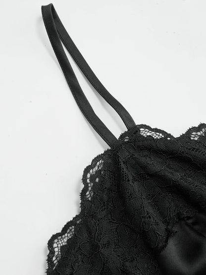 Lace-Trim Satin Cami Top