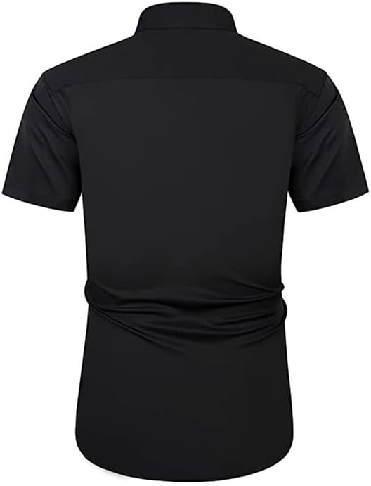 Men's Casual Button Down Shirts Wrinkle-Free Short Sleeve Business Dress Shirt
