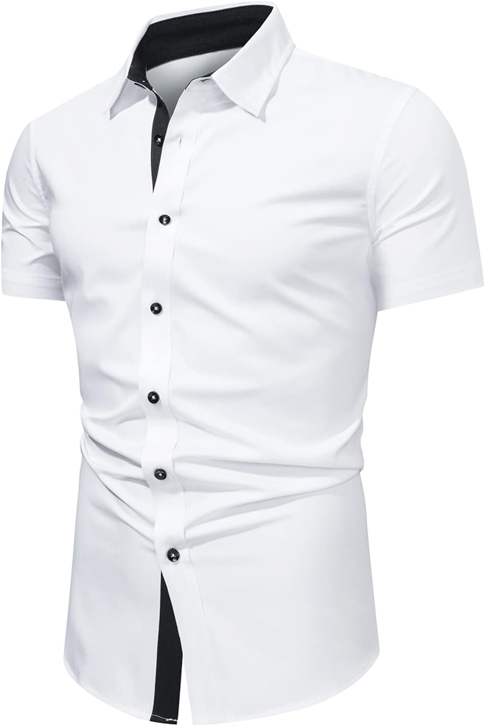 Men's Casual Button Down Shirts Wrinkle-Free Short Sleeve Business Dress Shirt