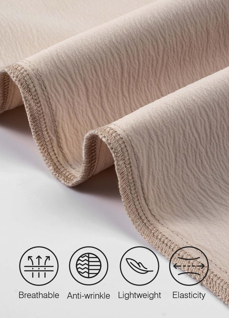 Men's Casual Drawstring Pants Elastic Waist Lightweight Pant Summer Beach Trouser with Pockets