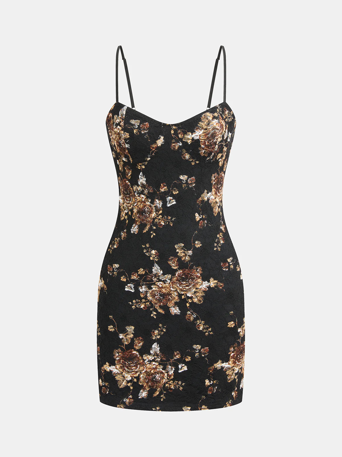 Floral Lace Cami Dress & Wrap Satin Skirt Set