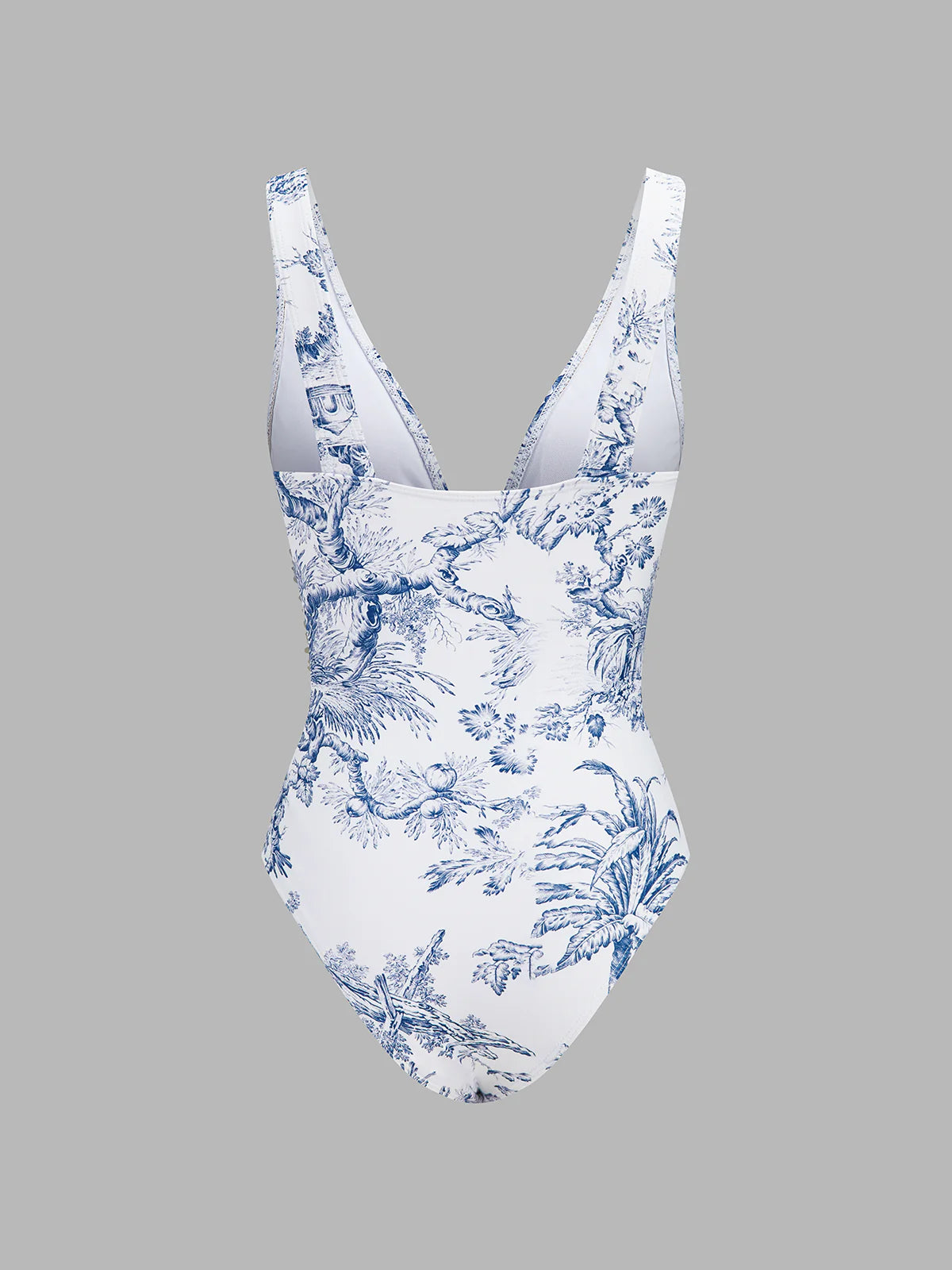 Printed One Piece Swimsuit & Sarong Set