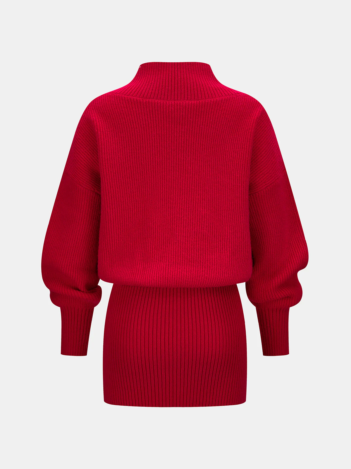 Wrap V-Neck Ribbed Knit Mini Dress