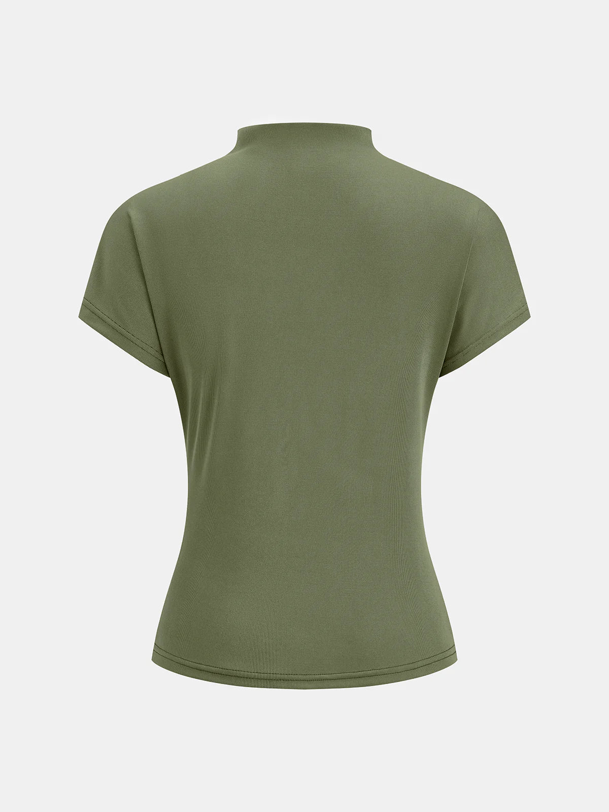 Ruched Mock Neck Short Sleeve Top