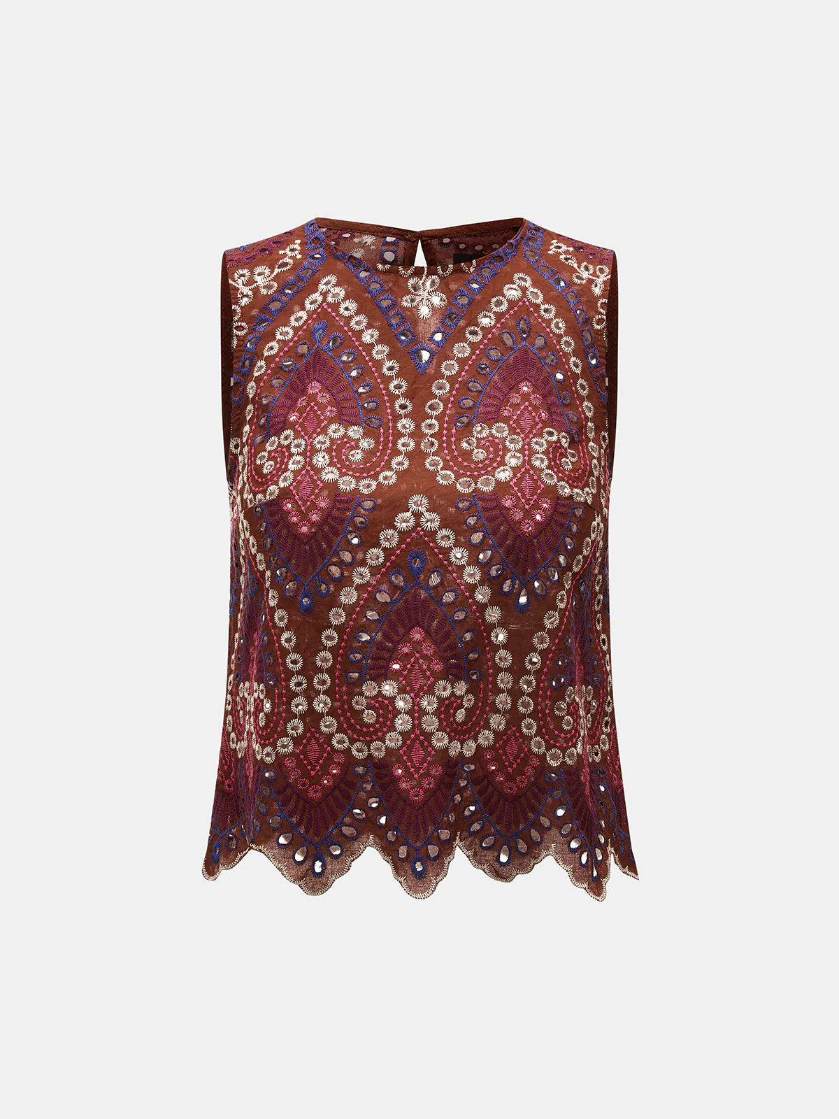 Eyelet Embroidered Top & Midi Skirt Set