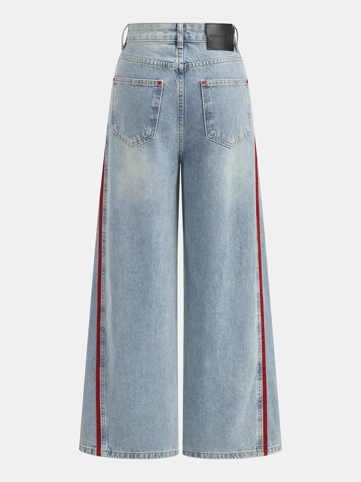 Side Stripe Curved Leg Denim Jeans