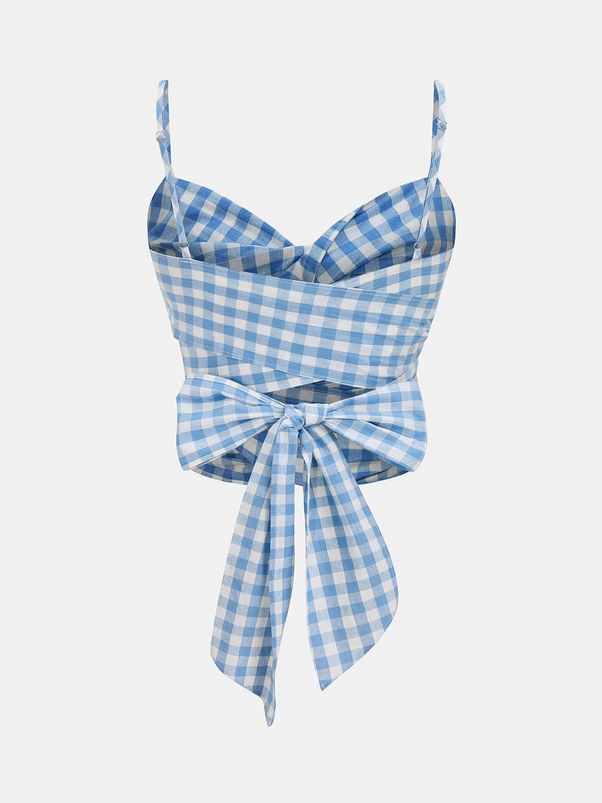 Gingham Wrap Tie Cami Top & Midi Skirt Set