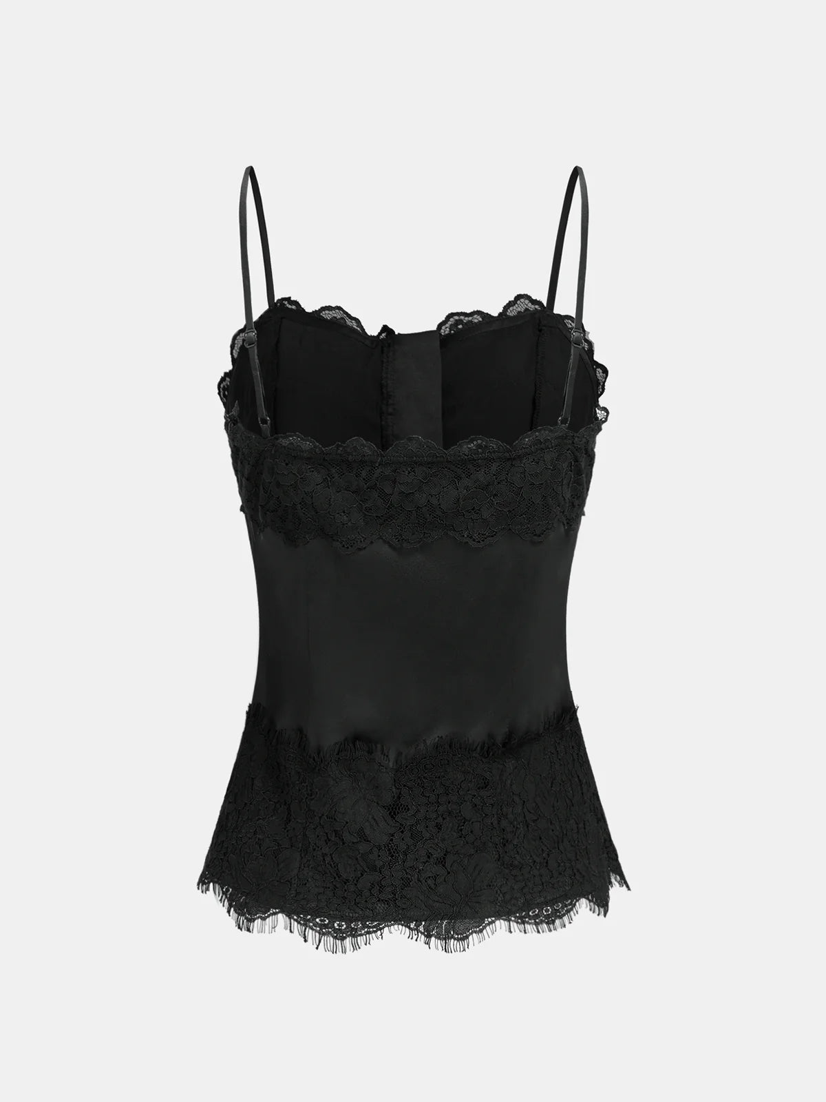 Lace-Trim Satin Cami Top