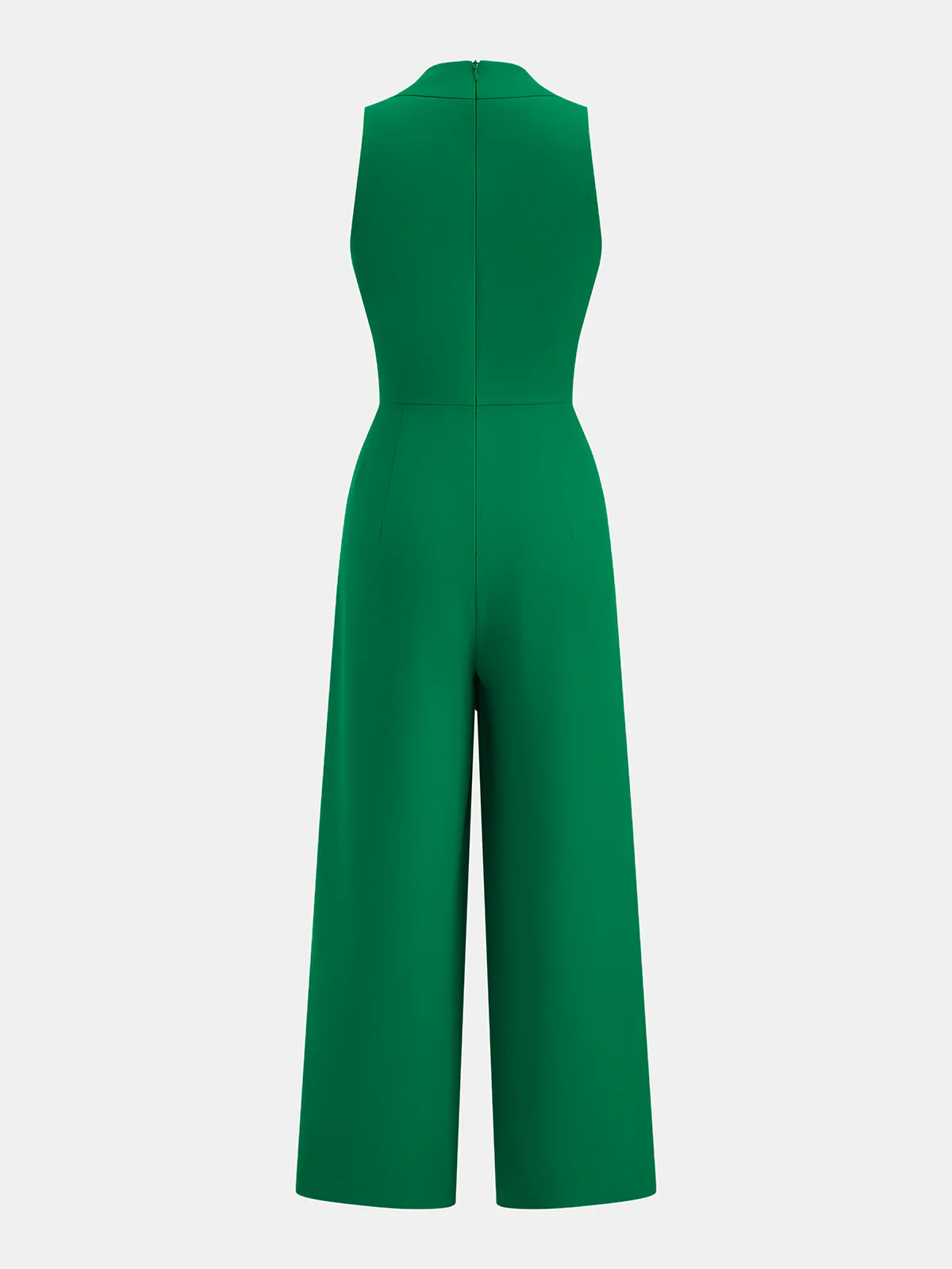 Sleeveless V-Neck Tie Waist Wide-Leg Jumpsuit
