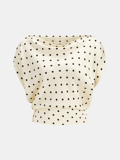 Polka Dot Cowl Neck Top & Maxi Skirt Set