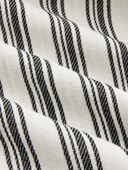 Cotton Linen Striped Wide Leg Pants