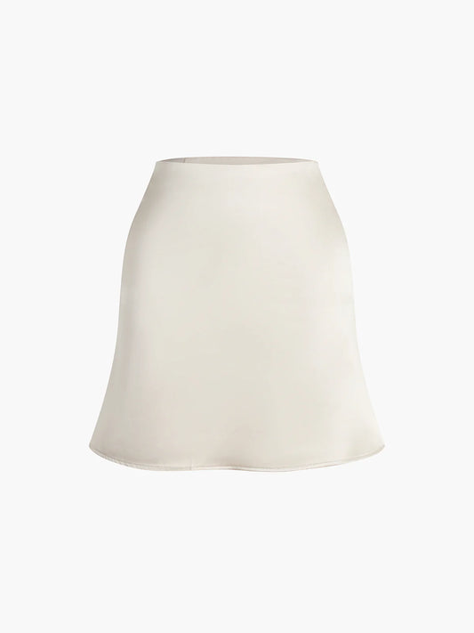 Satin Zippered Mini Skirt